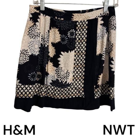 H&M Dresses & Skirts - NWT  H&M Black/Cream Mock Wrap Skirt  SIZE: 10            #7